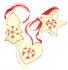 Fair Trade Felt Red & White Christmas Tree Decorations - Set of 3