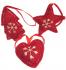 Fair Trade Felt Red & White Christmas Tree Decorations - Set of 3