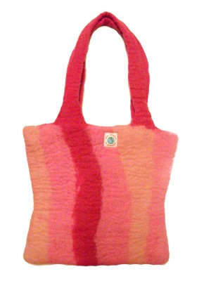 Fair Trade Hand Made Lovely Tactile Stripey Pink Hand Bag Fair Trade Hand Made Lovely Tactile Stripey Pink Hand Bag