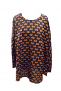 Baggy Blue Pretty Blockprint Cotton Maternity Blouse - Fair Trade Baggy Blue Pretty Blockprint Cotton Maternity Blouse - Fair Trade