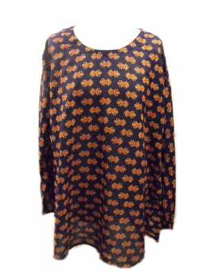 Baggy Blue Pretty Blockprint Cotton Maternity Blouse - Fair Trade