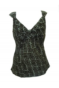 100% Cotton Beautiful Geometric Print Kirsten Strappy Top - Fair Trade