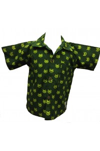 Boys Lime Green and Dark Green Classic Frog Design Short Sleeve Shirt Ages 1 - 5 - Fair Trade Boys Lime Green and Dark Green Classic Frog Design Short Sleeve Shirt Ages 1 - 5 - Fair Trade