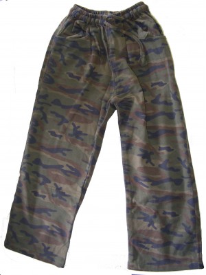 Kids Green Brown Woodland Camouflage Cotton Trousers Ages 5 - 10 - Fair Trade