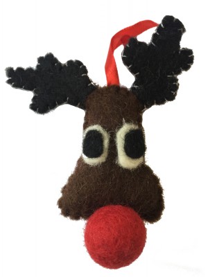 Cute Fair Trade Felt Rudolph Christmas Decoration Cute Fair Trade Felt Rudolph Christmas Decoration