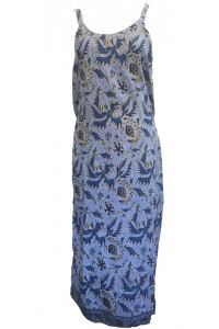 Beautiful Blue Strappy Balinese Bird of Peace Sundress/Shift Dress with Ties Beautiful Blue Strappy Balinese Bird of Peace Sundress/Shift Dress with Ties