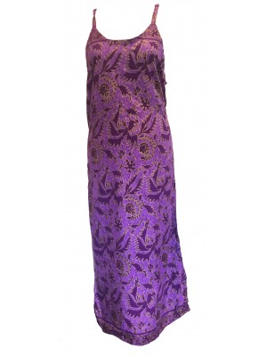 Beautiful Purple Strappy Balinese Bird of Peace Sundress/Shift Dress with Ties 