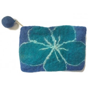 Small Felt Flower purse - Handmade - 100% wool - various colours - Fairtrade