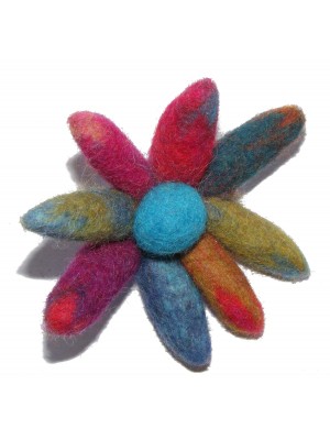 Hand made Large Felt Chrysanthemum Flower Brooch - Fair Trade