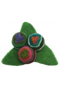 Stylish Stylised Triangular Hand made Felt Swirly Flower Brooch - Fair Trade