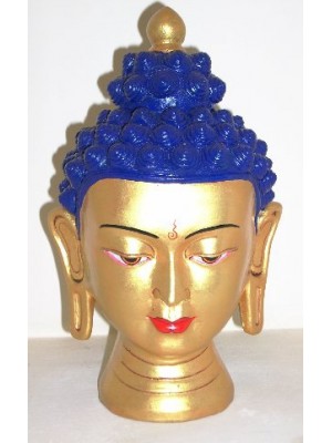 Vintage Gold Nepalese Buddha Head - Hand Painted Ceramic - Fair Trade