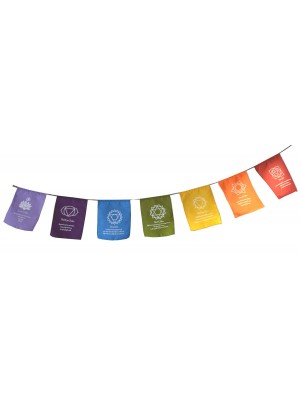 Multicoloured Sacred Chakra Meditation Prayer Flags - Hand Made in Bali - Fair Trade Multicoloured Sacred Chakra Meditation Prayer Flags - Hand Made in Bali - Fair Trade