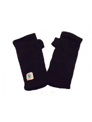 Hand knitted Fleece Lined Fair Trade 100% Wool Black Wrist Warmers / Arm Warmers (Wristies) Hand knitted Fleece Lined Fair Trade 100% Wool Black Wrist Warmers / Arm Warmers (Wristies)