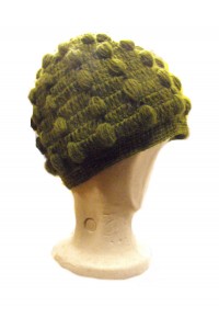 Fair Trade New Style Khaki Green Bobbly Bobble Hat - Fleece lined - Hand Knitted - 100% Fairtrade Wool Fair Trade New Style Khaki Green Bobbly Bobble Hat - Fleece lined - Hand Knitted - 100% Fairtrade Wool