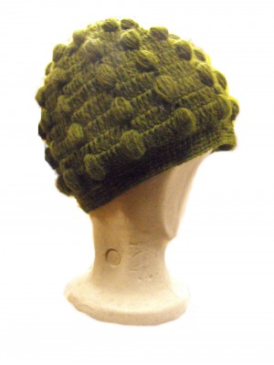 Fair Trade New Style Khaki Green Bobbly Bobble Hat - Fleece lined - Hand Knitted - 100% Fairtrade Wool Fair Trade New Style Khaki Green Bobbly Bobble Hat - Fleece lined - Hand Knitted - 100% Fairtrade Wool