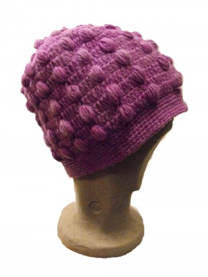 Fair Trade New Style Lilac Violet Bobbly Bobble Hat - Fleece lined - Hand Knitted - 100% Fairtrade Wool Fair Trade New Style Lilac Violet Bobbly Bobble Hat - Fleece lined - Hand Knitted - 100% Fairtrade Wool