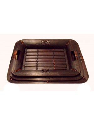 Fair Trade Nest of 3 Bamboo Trays Fair Trade Nest of 3 Bamboo Trays