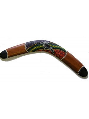 Decorative Aboriginal Style Dot Painted Wooden Boomerang - 40 cm - Fair Trade