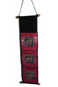 Thai Pink Sequined Elephant Letter Holder/ Banner - Fair Trade