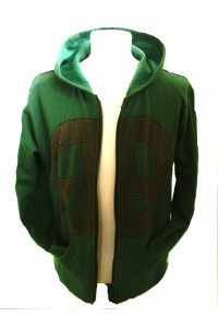 Fair Trade Green Retro Peace Hoodie