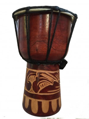 Authentic African Style 20 cm high Hand Carved Djembe Drum - Fair Trade