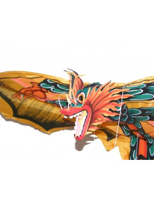 Large Traditional Handmade Yellow Balinese Dragon Kite