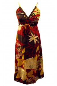 Bold Floral Patterned Red Carmen Summer Maxi Dress - Fair Trade 100% Cotton Bold Floral Patterned Red Carmen Summer Maxi Dress - Fair Trade 100% Cotton