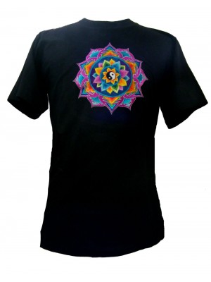 Fair Trade Embroidered Yin Yang Mandala T Shirt ( Black T Shirt) Fair Trade Embroidered Yin Yang Mandala T Shirt ( Black T Shirt)