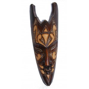 Fair Trade Handcarved 30cm Indigenous Borneo Tribal 'Spike' Mask 