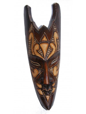 Fair Trade Handcarved 30cm Indigenous Borneo Tribal 'Spike' Mask 