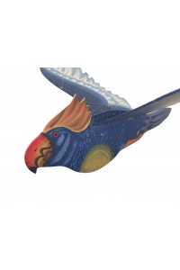 Fair Trade Hand Painted Blue Flapping Parrot Mobile / Hanging
