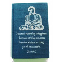 Blue Buddha Affirmation Hardback Notebook - Unlined Pure White Paper - 54 Sheets - Fair Trade