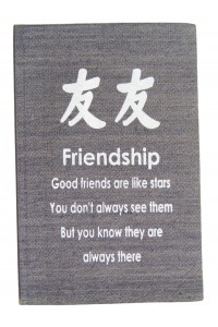 Grey Friendship Affirmation Hardback Notebook / Journal - Unlined Pure White Paper - 54 Sheets - Fair Trade