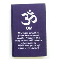 Purple Om Affirmation Hardback Notebook / Journal - Unlined Pure White Paper - 54 Sheets - Fair Trade