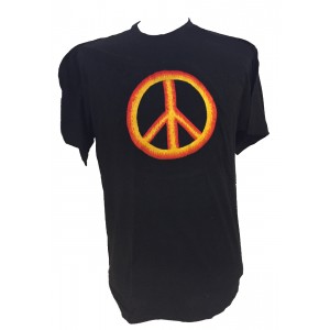 Fair Trade Embroidered Classic Peace Sign T Shirt 