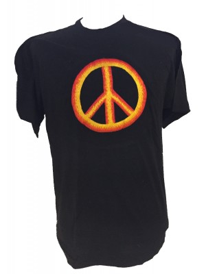 Fair Trade Embroidered Classic Peace Sign T Shirt Fair Trade Embroidered Classic Peace Sign T Shirt