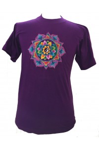 Fair Trade Embroidered Yin Yang Mandala T Shirt ( Purple T Shirt)
