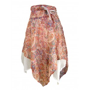 Fair Trade Cream & Pink  Josie Jungli Wrap Skirt