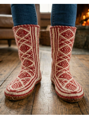 Afghan Slipper Socks -Genuine  - Fair Trade - Handknitted 