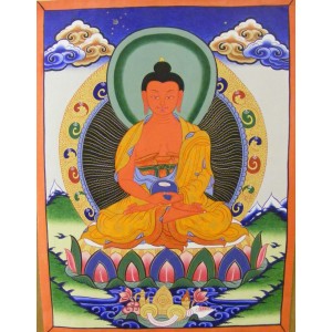  Genuine Original Tibetan Buddhist Thangka Painting -  Amitabha, the Buddha of Comprehensive Love - Fair Trade