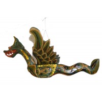 Hand Carved Balinese Green and Gold Barong ( Mytholgical Dragon )