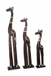 Fair Trade Hand Carved Wooden Standing Giraffe - choices of 3 sizes