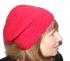 Cool Handknitted Woollen Red Slouch Beanie Hat with fleece lining ideal for skaters and snowboarders