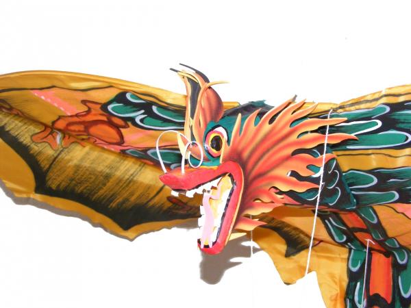 Large Traditional Handmade Yellow Balinese Dragon Kite