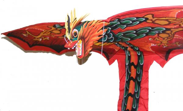 Large Traditional Handmade Red Balinese Dragon Kite