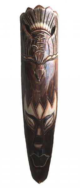 Fair Trade Handcarved 50cm Indigenous Borneo Tribal 'Birds Head' Mask 