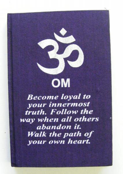 Purple Om Affirmation Hardback Notebook / Journal - Unlined Pure White Paper - 54 Sheets - Fair Trade