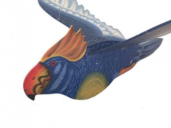 Fair Trade Hand Painted Blue Flapping Parrot Mobile / Hanging