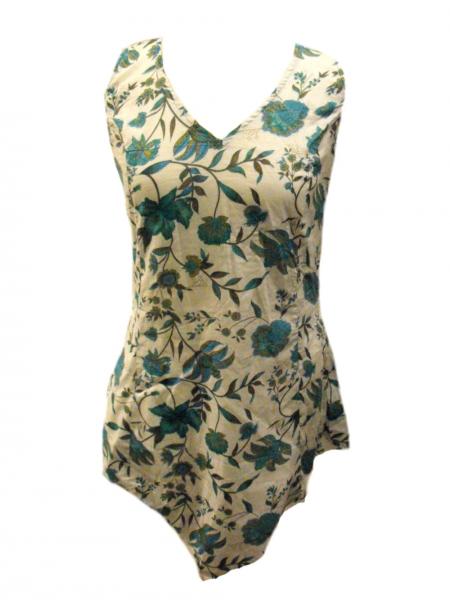 100% Cotton Emma Beautiful Flower Print Sleeveless Hankerchief Top - Fair Trade