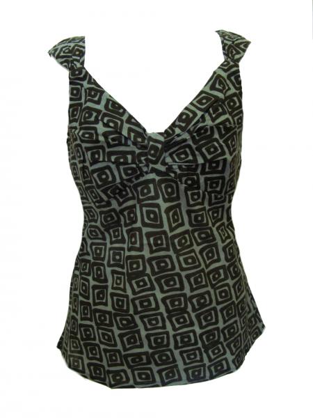 100% Cotton Beautiful Geometric Print Kirsten Strappy Top - Fair Trade